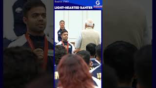 PM Modis  Gold medallist Navdeep Singh lighthearted banter with Paralympic medallist [upl. by Fernandina]