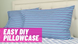 Easy Basic Pillowcase with French Seams  Beginner Sewing Project [upl. by Eniotna]