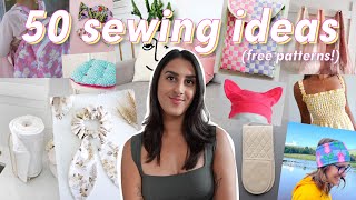 50 FAST easy sewing project ideas with free patterns amp beginner friendly [upl. by Babita260]