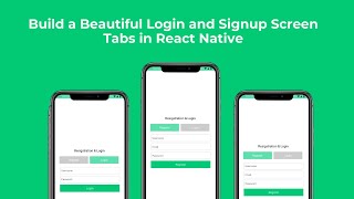 Build a Beautiful Login and Signup Screen Tabs in React Native  Download Free Code [upl. by Anitac]