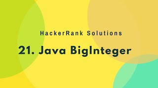 21 BigNumber  Java BigInteger  Hindi [upl. by Arakat424]