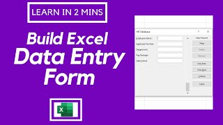 How to create Easy Data Entry Forms in Excel in 2022 [upl. by Edita]