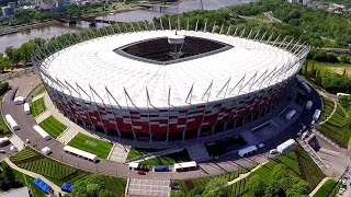 Stadion PGE Narodowy w Warszawie z lotu ptaka [upl. by Eelrihs]