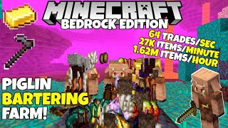 Minecraft Bedrock PIGLIN BARTERING Farm 27k ItemsMinute 117 Cave Update Tutorial [upl. by Buchheim]