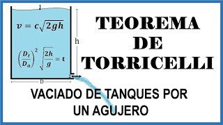 TIEMPO DE VACIADO DE TANQUESTEOREMA DE TORRICELLI [upl. by Acisse]