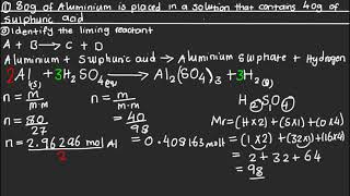 How to find limiting reactant mole concept exam question [upl. by Ayr78]