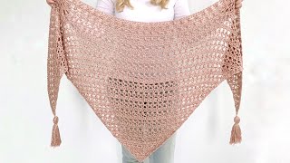 VINTAGE TULIP SHAWL  FREE CROCHET PATTERN [upl. by Drahser358]