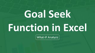 How To use Goal Seek Function in Excel  Excel Tutorial 2021 [upl. by Ahsina]