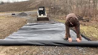 Geotextile Fabric and stone for new driveway [upl. by Hansel]