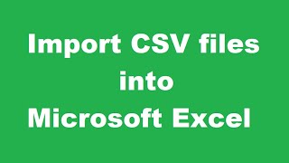 How to properly import CSV files into Microsoft Excel Excel Tutorial 1 [upl. by Alyekahs]