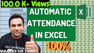 attendance sheet in excel with formula fully automatic [upl. by Eeclehc]