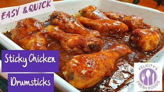 STICKY CHICKEN DRUMSTICKS WITH BBQ SAUCE [upl. by Past]