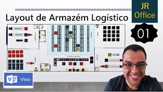 Layout Armazém Logístico No Microsoft Visio 01 [upl. by Ecerahs]