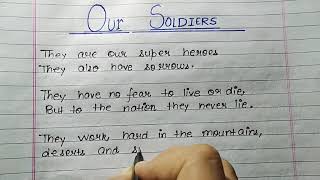 10 lines on SoldiersPoem For SoldiersSoldiers Poem For ChildrenPoetry on Soldiers [upl. by Eelorac]