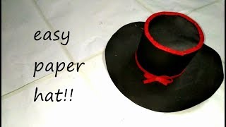 Paper Hat  Origami Top Hat tutorial  DIY [upl. by Judd700]