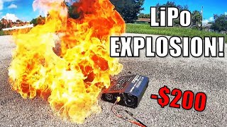 HUGE LiPo FIRE  Battery Explosion How much damage can it do [upl. by Arzed812]