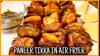 Paneer Tikka recipe in Air Fryer within 10 Minutes Restaurant Style Recipe [upl. by Sedda739]