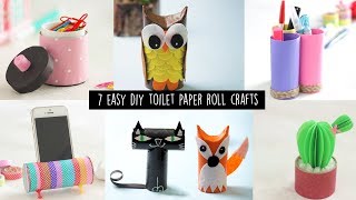 7 Easy DIY Toilet Paper Roll Crafts [upl. by Tobe]