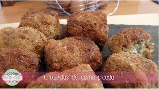 CROQUETAS DE CARNE PICADA RECETA FÁCIL PASO A PASO [upl. by Nilyaj]