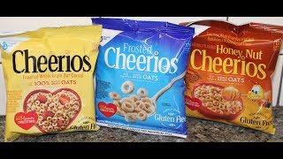 Cheerios Frosted Cheerios amp Honey Nut Cheerios Cereal Review [upl. by Enneirb]