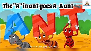 The A in ant goes🐜 l english poem l rhythmic rhymes l kids verses phonicssong [upl. by Bette]