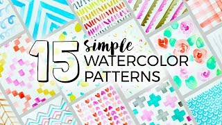 15 Simple Watercolor Patterns to Paint  Sea Lemon [upl. by Joshi488]