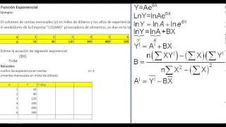 Ecuación de regresion exponencial [upl. by Enwahs866]