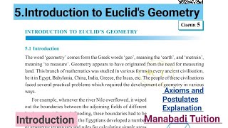 9th class mathsChapter 5🤷‍♀️Euclids Geometry 💁‍♀️Introduction [upl. by Eliath88]