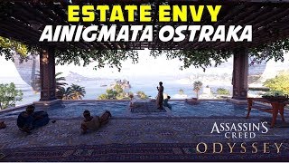 Estate Envy  Mykonos Island  Ainigmata Ostraka Puzzle Location amp Solution  AC ODYSSEY [upl. by Natal]