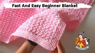 How To Crochet Fast And Easy Beginner Blanket [upl. by Sigismundo]