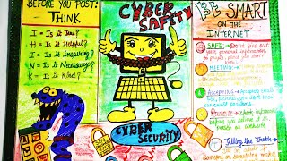 Poster on Cyber Safety and Security  Cyber Safety Drawing Cyber Safety Poster Ideas [upl. by Aicilanna]