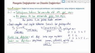 13 Olasılık  Rasgele değişkenler ve olasılık dağılımları [upl. by Alistair]