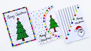 3 Easy amp Beautiful white paper christmas Card makingDIY Merry Christmas greeting cardHandmade card [upl. by Lipscomb624]