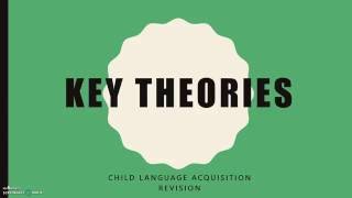 CHILD LANGUAGE ACQUISITION Key Theories [upl. by Aiuqet]