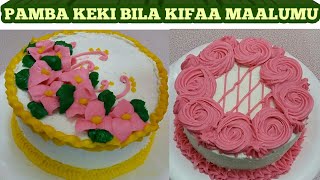 PAMBA KEKI NYUMBANI BILA KIFAA CHOCHOTE DECORATING A CAKE WITHOUT TOOLS [upl. by Sedgewick480]