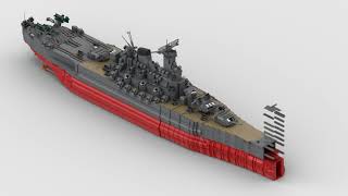 The Battleship YAMATO  Lego MOC Speed Build [upl. by Ethelyn]