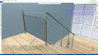 TFLEX CAD  Balustrady schodowe 3D  Projektowanie balustrad [upl. by Llerraf]