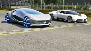 MercedesBenz Vision AVTR vs Bugatti Centodieci at Monza Full Course [upl. by Nagirrek]