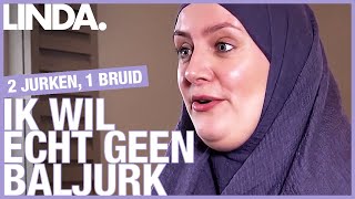 Linda wil een trouwjurk die haar volledig bedekt  2 jurken 1 bruid  LINDA [upl. by Hollington]