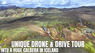 Driving and Drone Flying In The Huge amp Mysterious Torfajokull Caldera in Iceland [upl. by Idleman335]