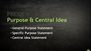 Speech Purpose amp Central Idea [upl. by Nanreit]