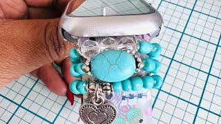 Super easy Beaded Apple Watch band candy Tutorial Come take a peek ❤️❤️ [upl. by Jarita]