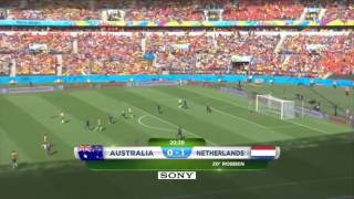 Australia  Netherlands Robbens goal and Cahills AMAZING VOLLEY GOAL [upl. by Allehcram]