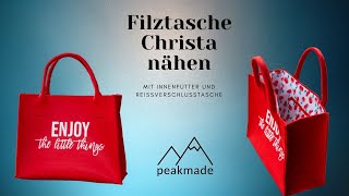 Filztasche Christa mit Innentasche nähen [upl. by Barcus580]