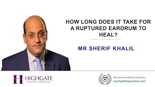 How long does it take for a ruptured eardrum to heal [upl. by Ardnahcal]