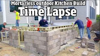 DIY Outdoor kitchen build with Before and After time lapse sponsored by Belgard [upl. by Boor]