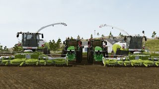 2 Class Jaguar Terratrac 960 amp 2 John Deere Corn Silage fs20 gameplay [upl. by Burt]