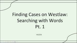 M0319 Word Searching pt 1 Natural Language amp Terms and Connectors [upl. by Aschim]