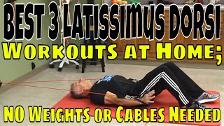 BEST 3 Latissimus Dorsi Workouts at Home NO Weights or Cables Needed [upl. by Orwin785]