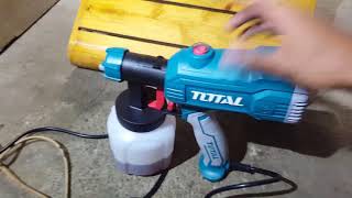 Total tt3506 electric spray gun tested with varnish [upl. by Eneluj]